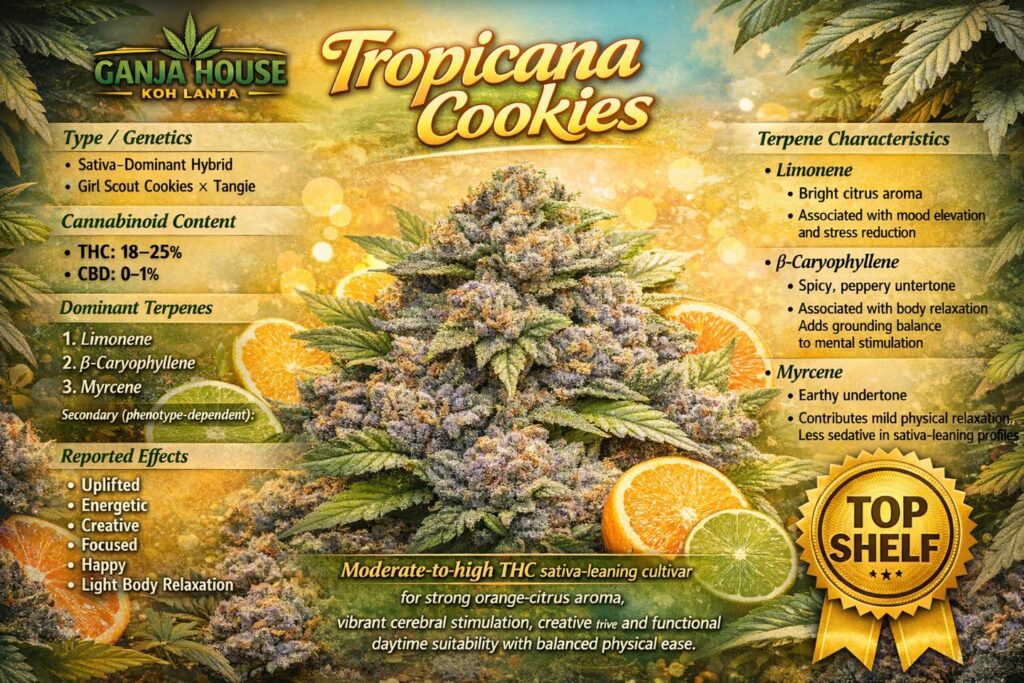 New strains in at Ganja House Tropicana Cookies