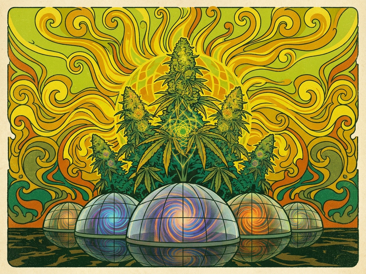 Auto Ultimate 1970s Psychedelic Silkscreen Poster