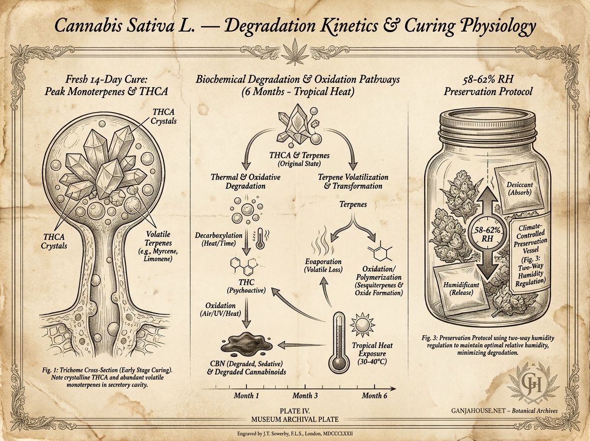 Cannabis Sativa L Degradation Kinetics Curing Physiology Botanical Plate