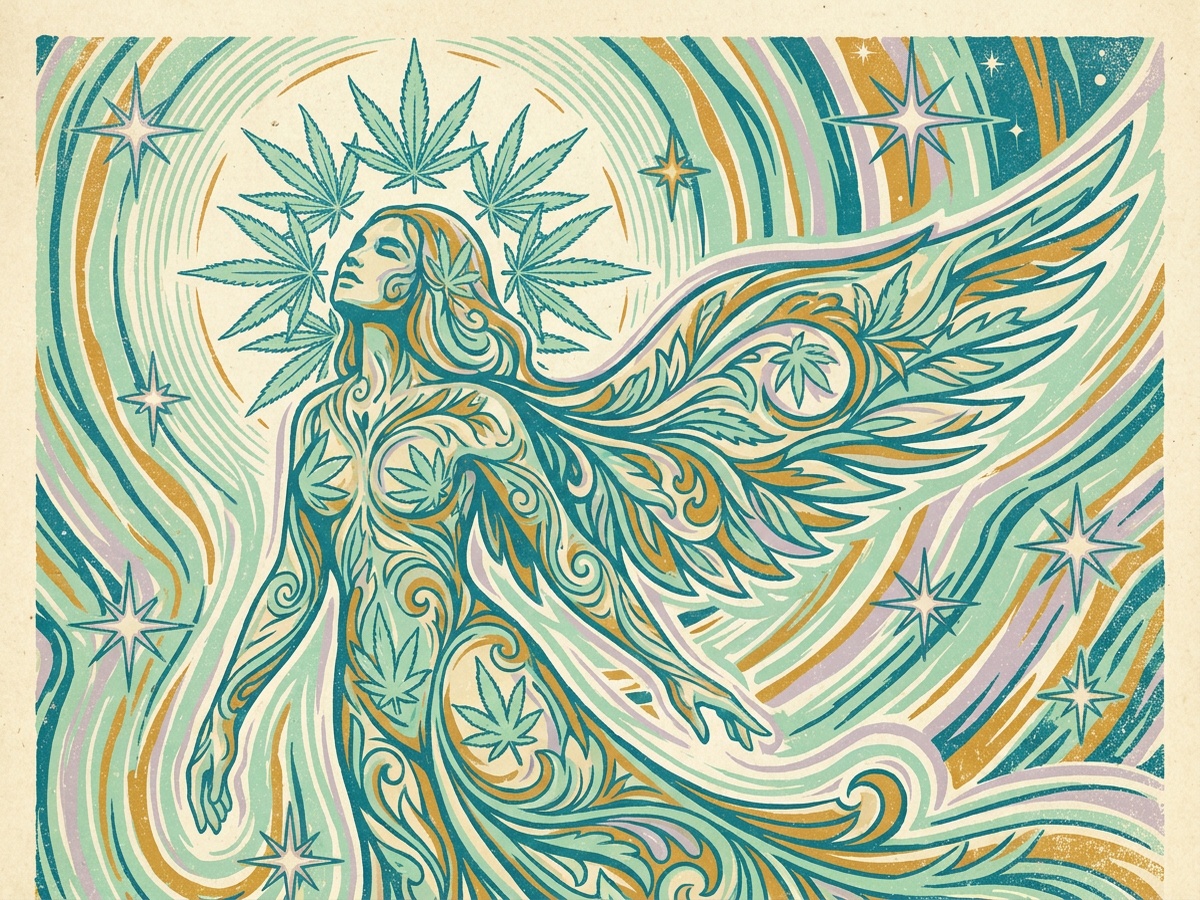 CBD Charlotte's Angel 1970s Psychedelic Silkscreen Poster