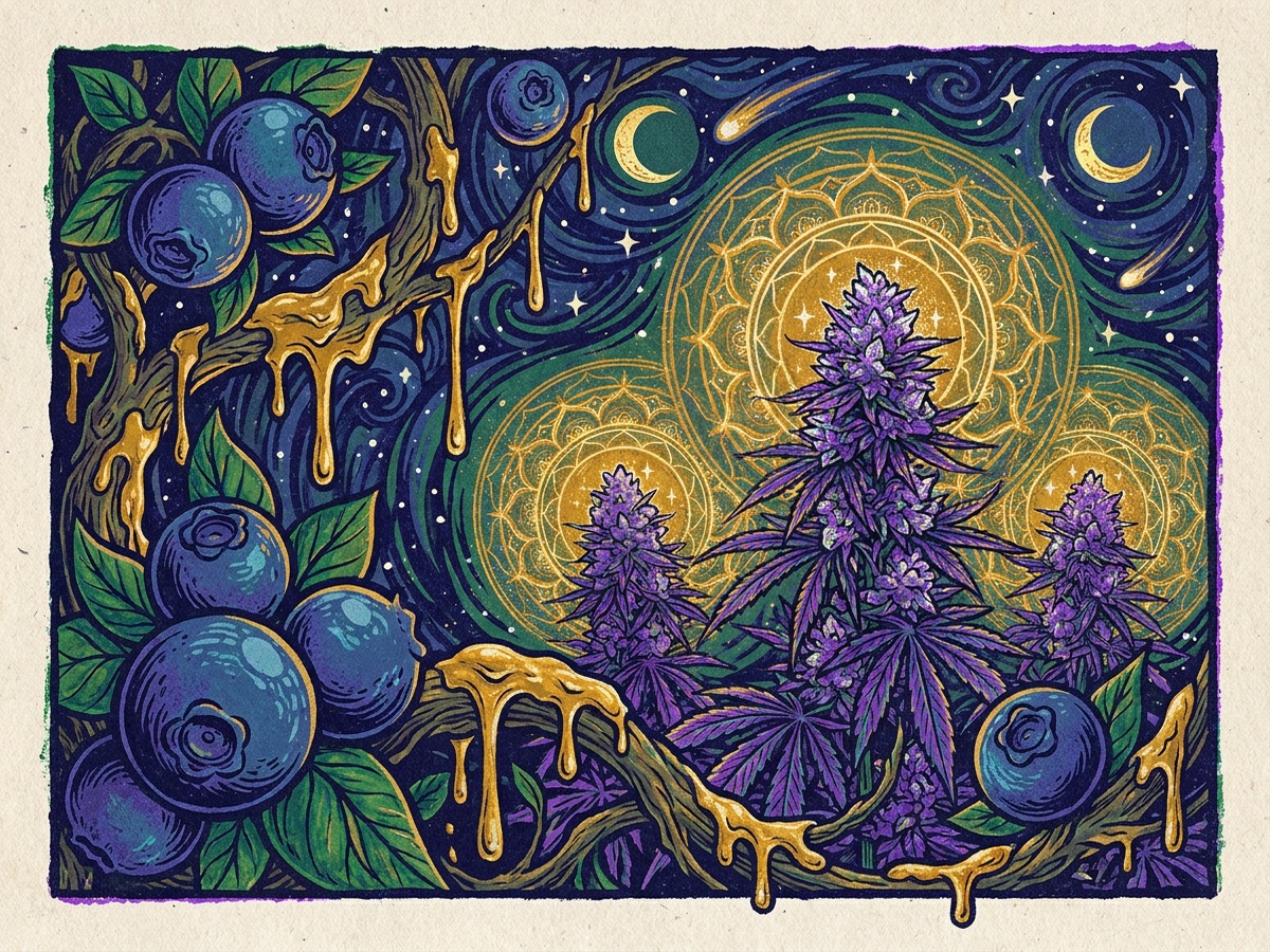 Glueberry OG 1970s Counterculture Psychedelic Silkscreen Poster