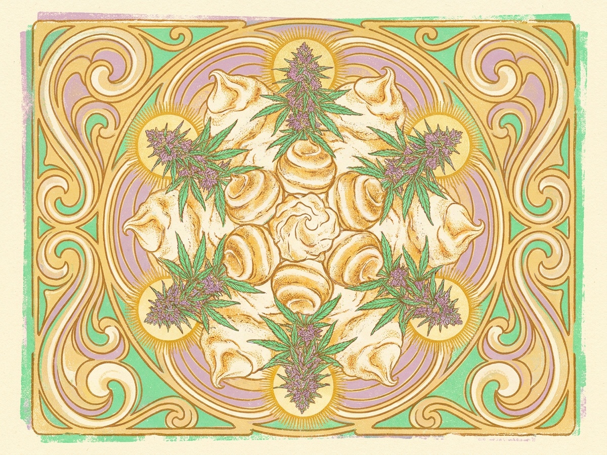 Meringue 1970s Counterculture Psychedelic Silkscreen Poster