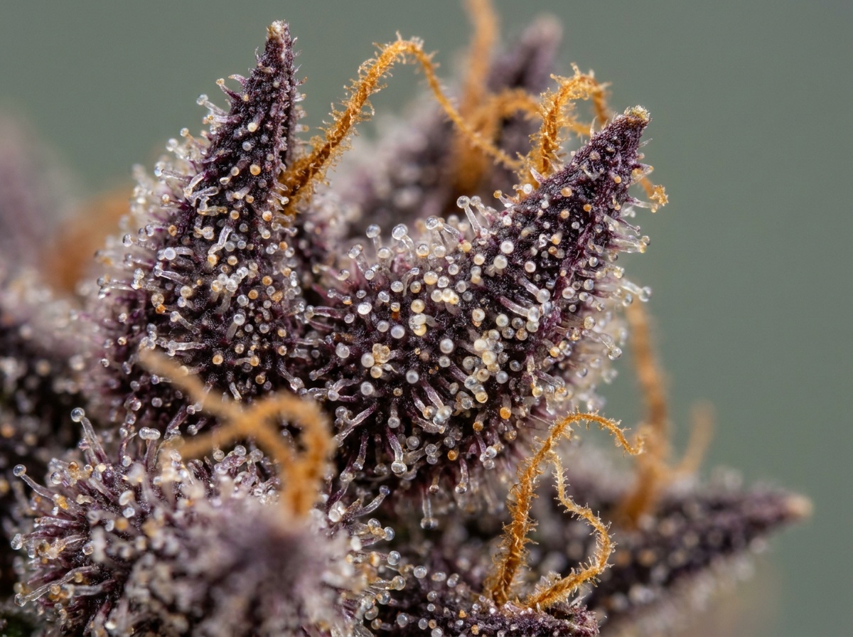 Mimosa Punch Cured Calyx Glandular Trichomes Close-up Macro