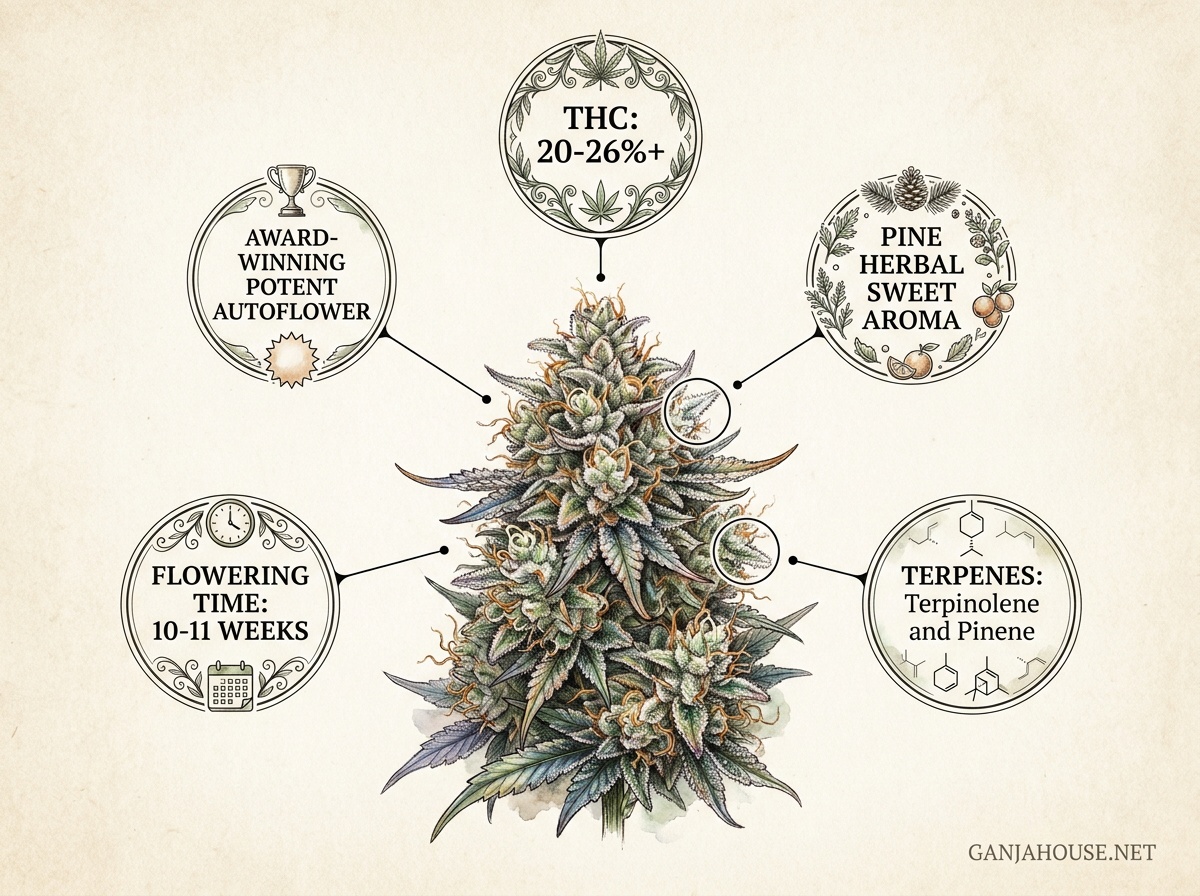 Auto Cinderella Jack Radial Botanical Chemotype Blueprint Infographic