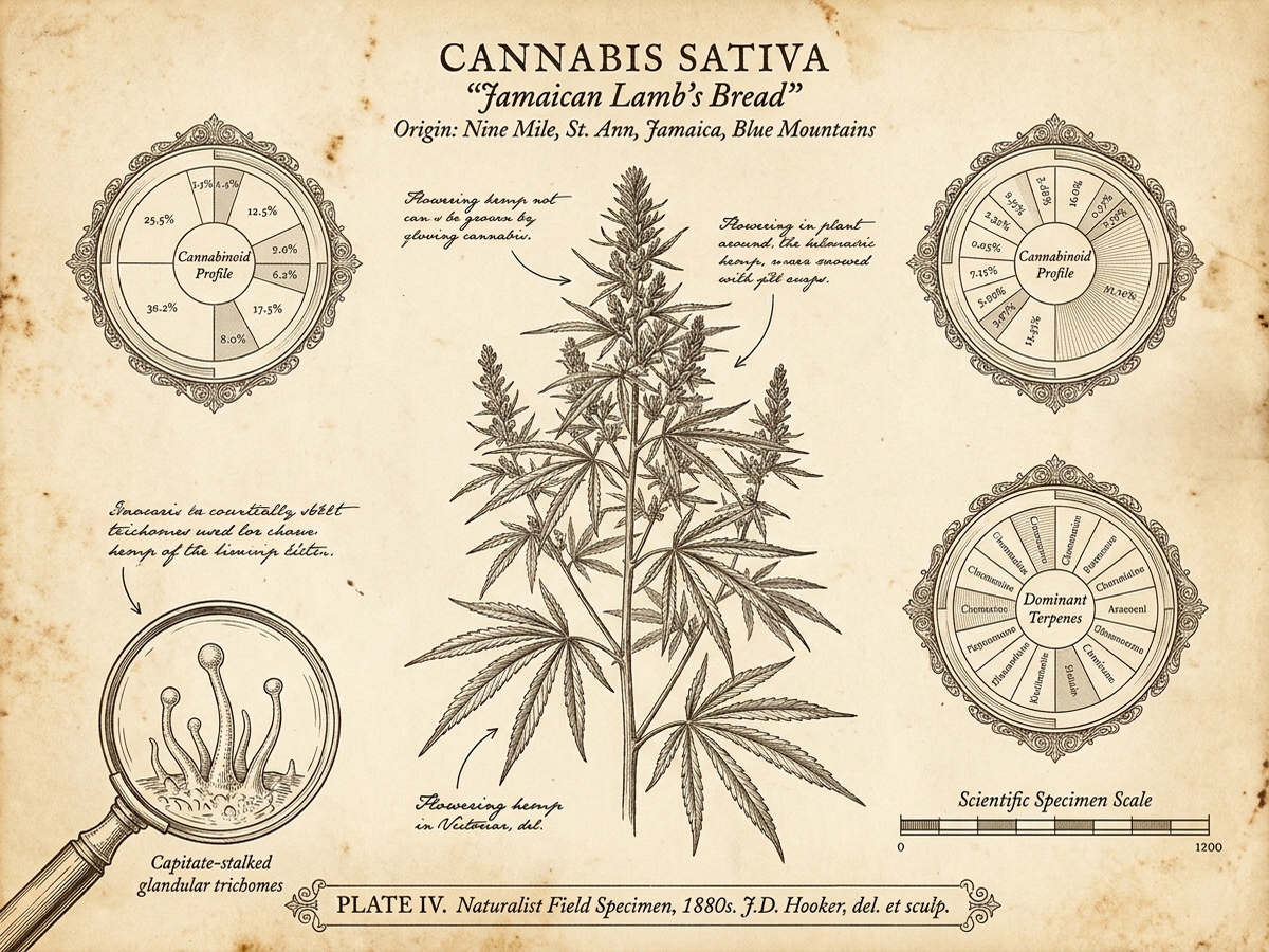 Jamaican Lamb's Bread Darwinian Botanical Infographic