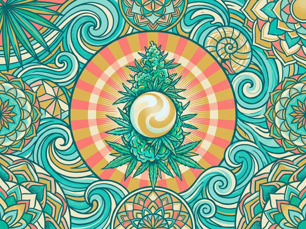 Jamaican Pearl 1970s Counterculture Psychedelic Silkscreen Poster
