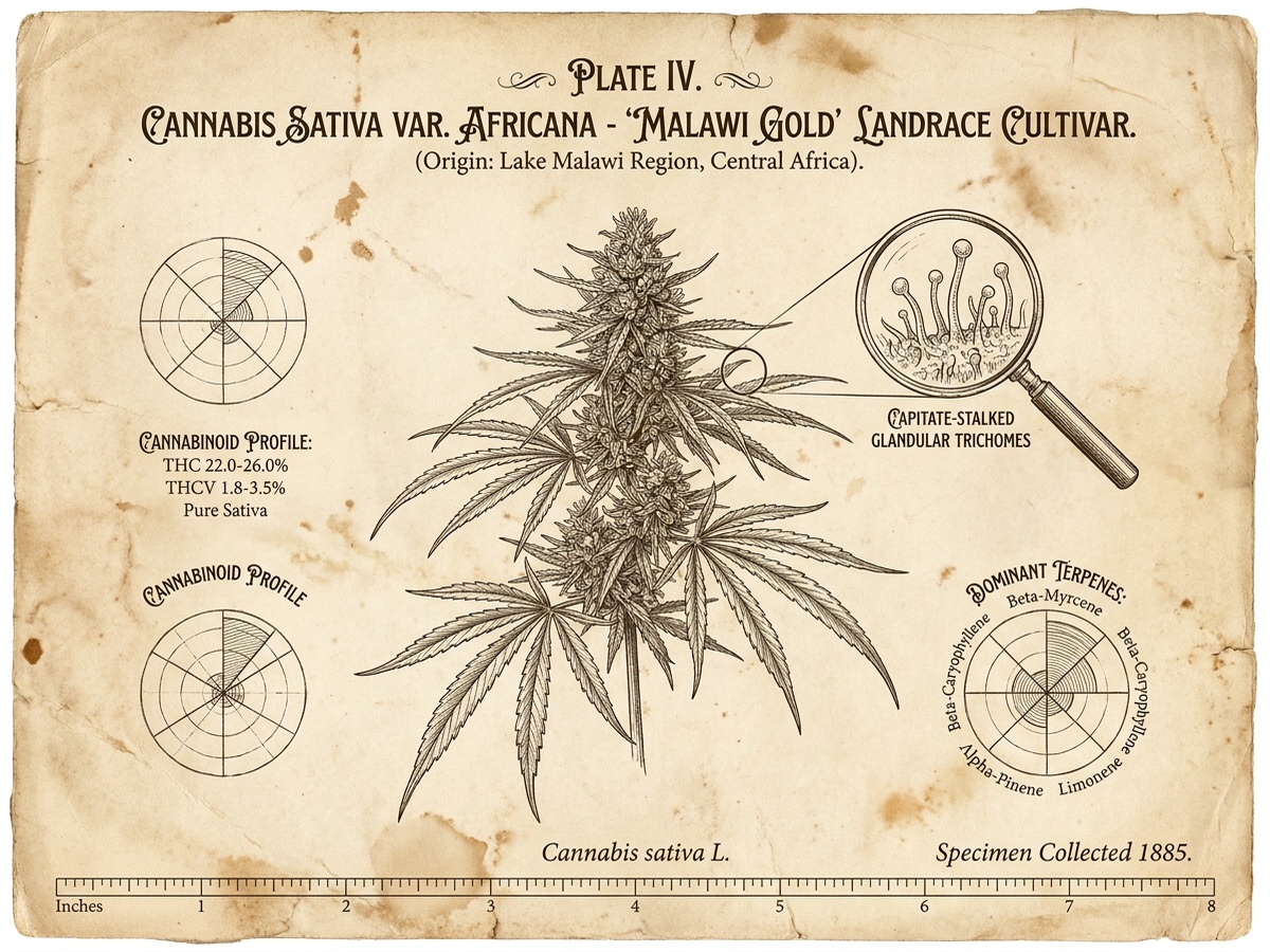 Malawi Gold Darwinian Botanical Infographic