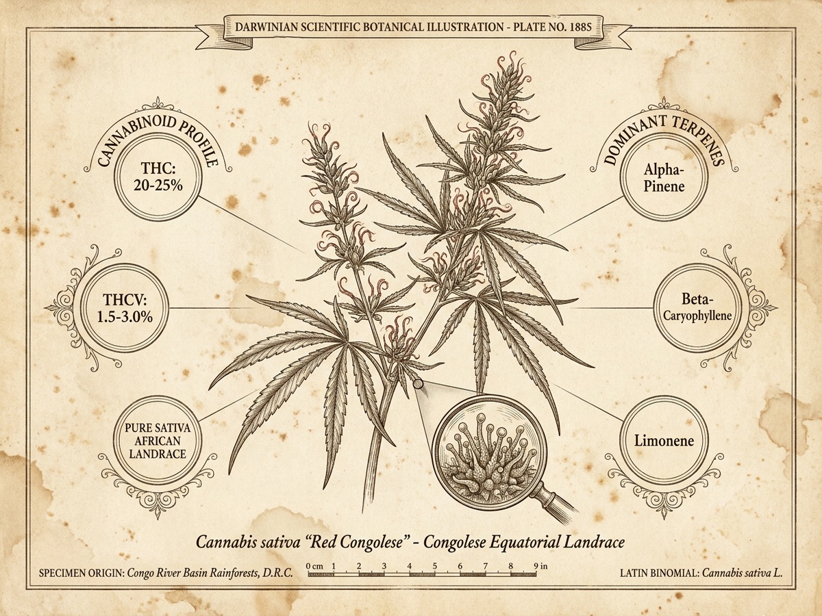 Red Congolese Darwinian Botanical Infographic