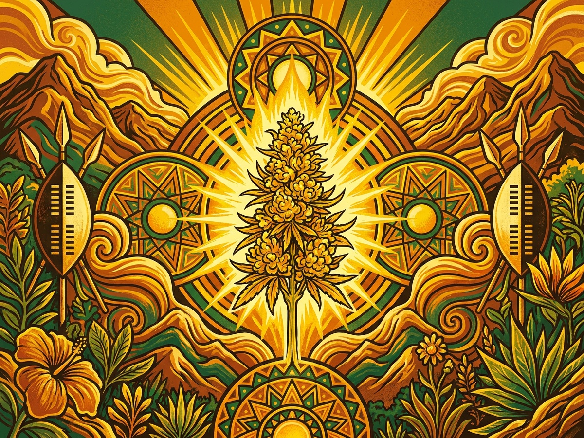 Swazi Gold 1970s Counterculture Psychedelic Silkscreen Poster