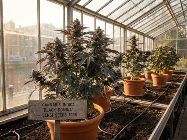 Cannabis indica Black Domina Botanical Banner