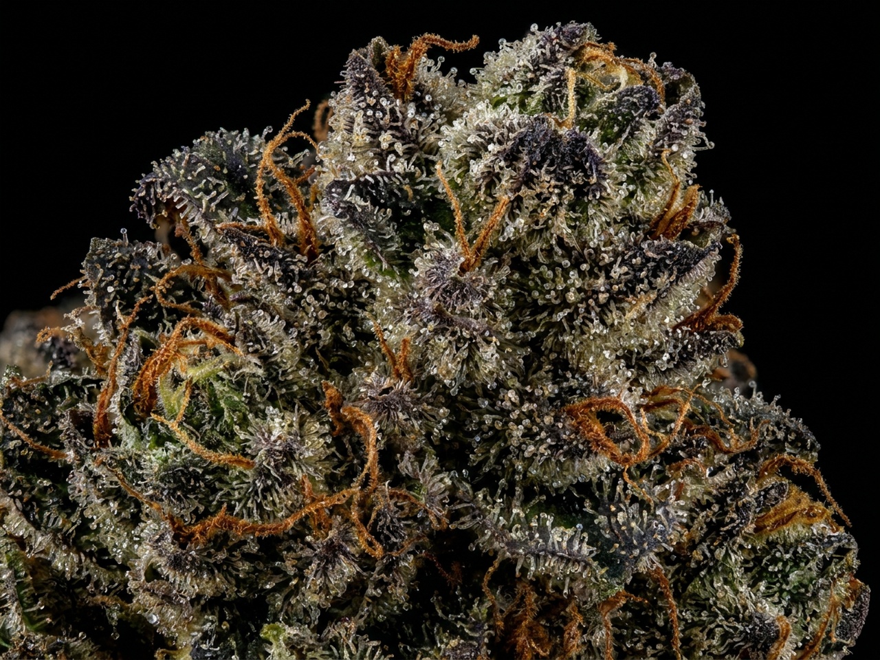 Cannabis indica Black Domina Macro Calyx Trichomes
