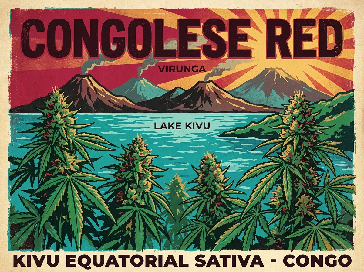 Congolese Red Kivu Silkscreen Poster Art