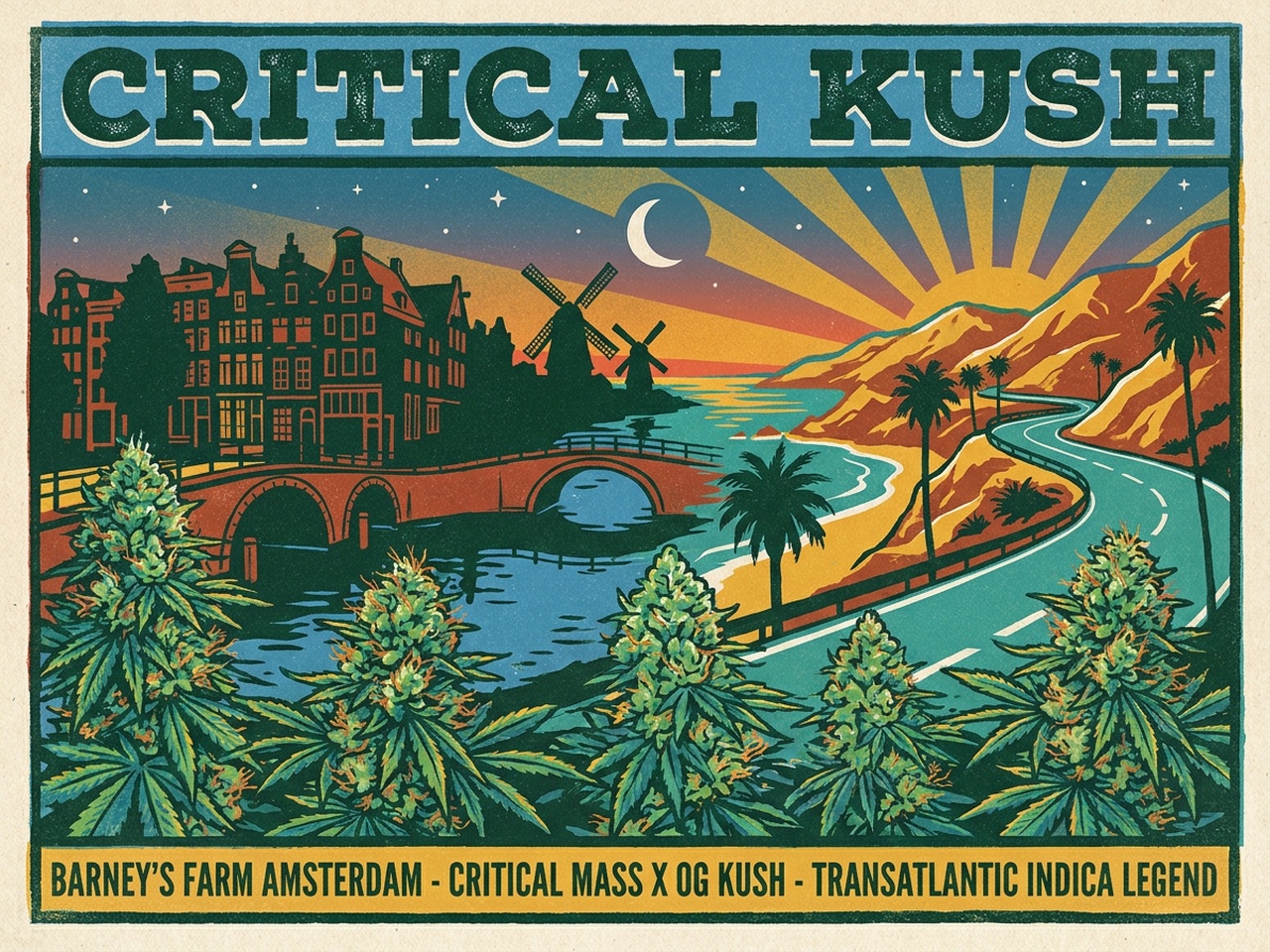 Critical Kush Barney's Farm Heritage Art Poster