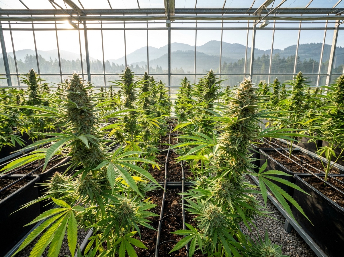 Cannabis sativa Ghost Train Haze #1 Botanical Greenhouse Canopy