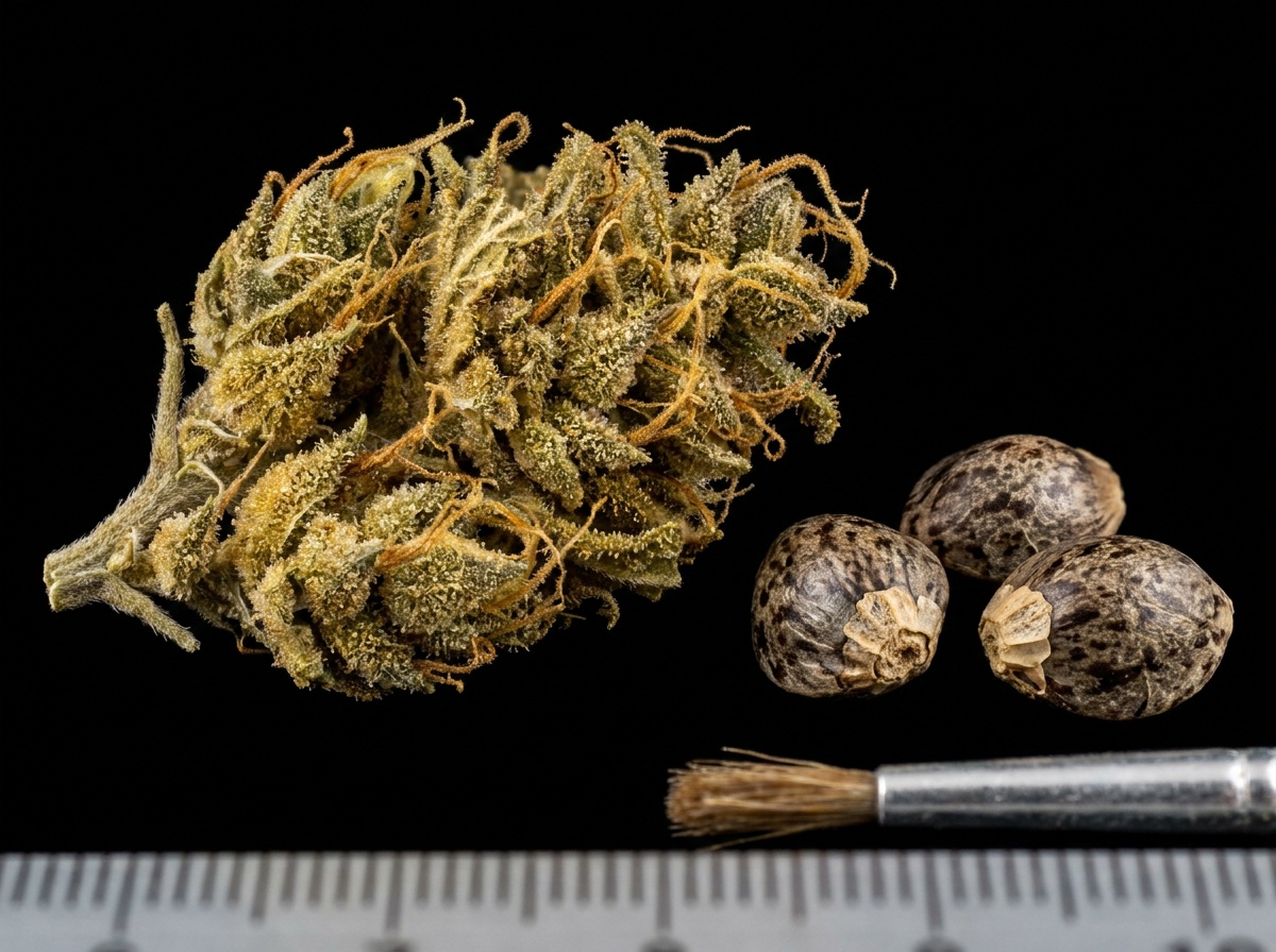 Kazakh Ruderalis Macro Calyx and Seeds