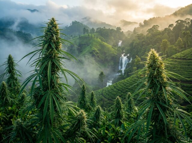 Cannabis sativa Kerala Gold Idukki Gold Western Ghats Botanical Banner