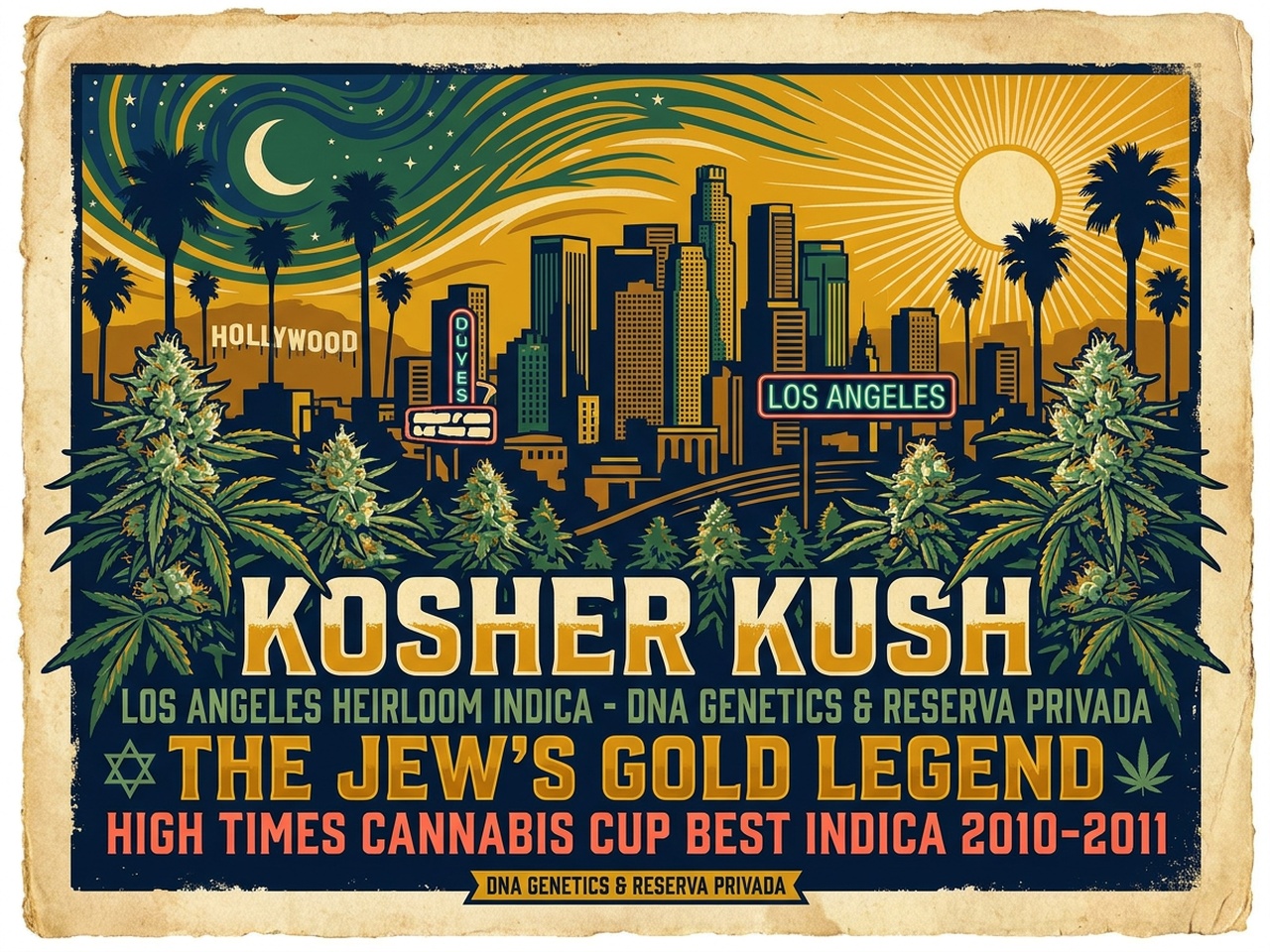 Plate IV: Vintage Silkscreen Counterculture Poster of Kosher Kush