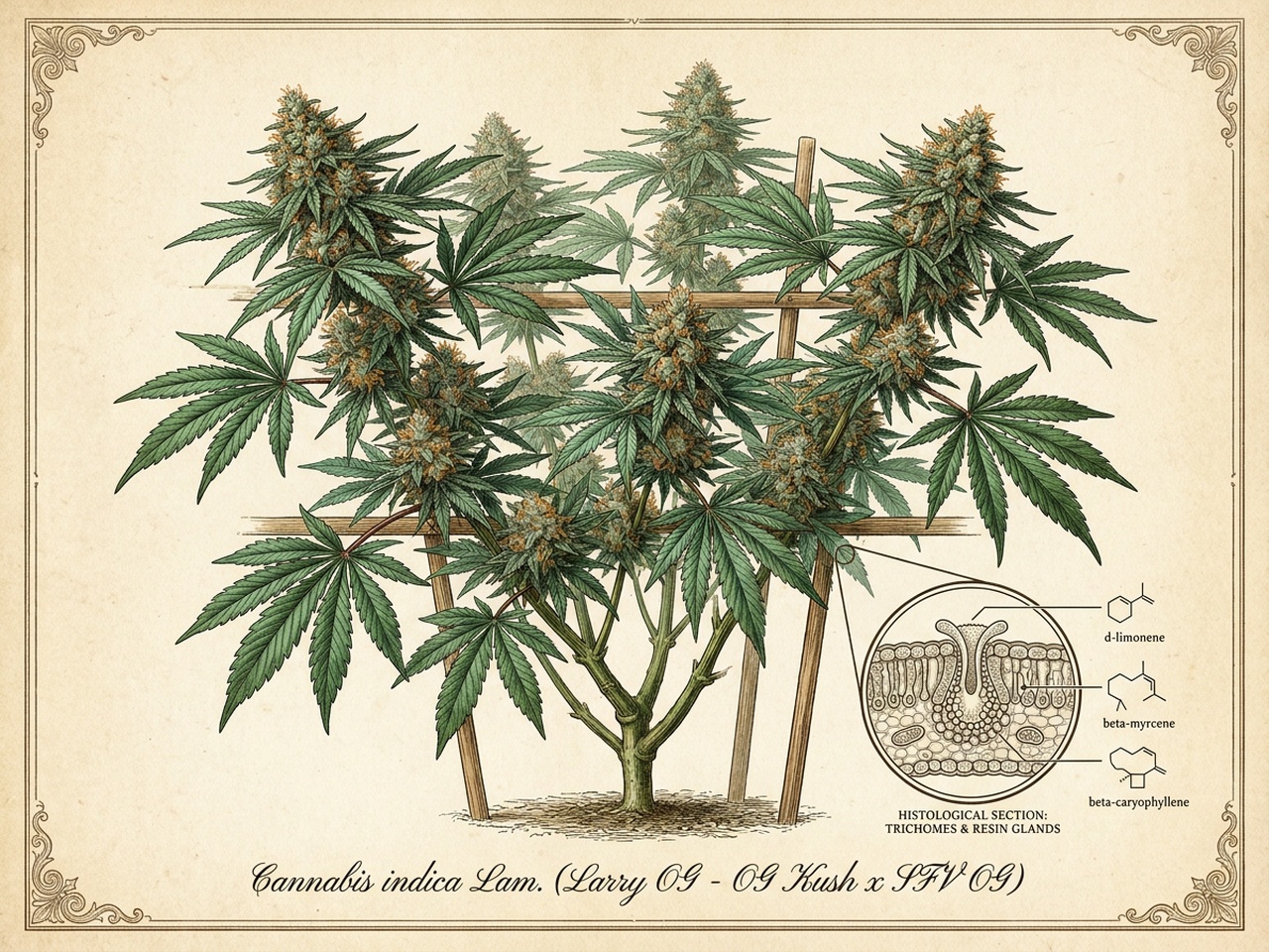 Larry OG Antique Botanical Taxonomic Plate