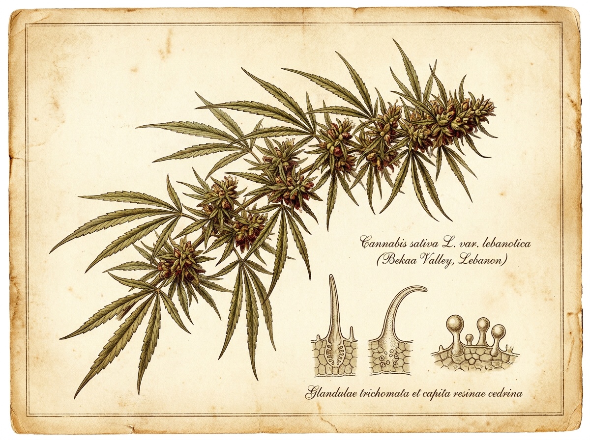 Lebanese Red and Blonde Landrace Botanical Plate