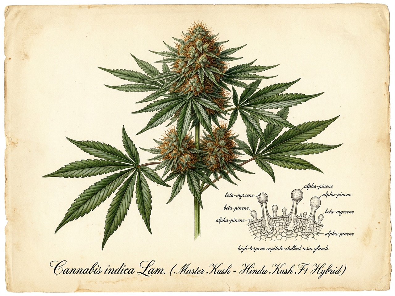 Master Kush Botanical Taxonomic Plate