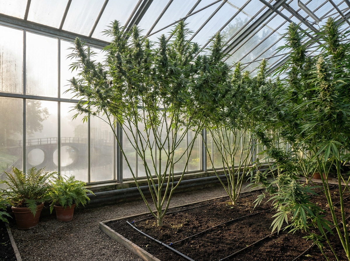 Cannabis sativa Neville's Haze Botanical Greenhouse Canopy