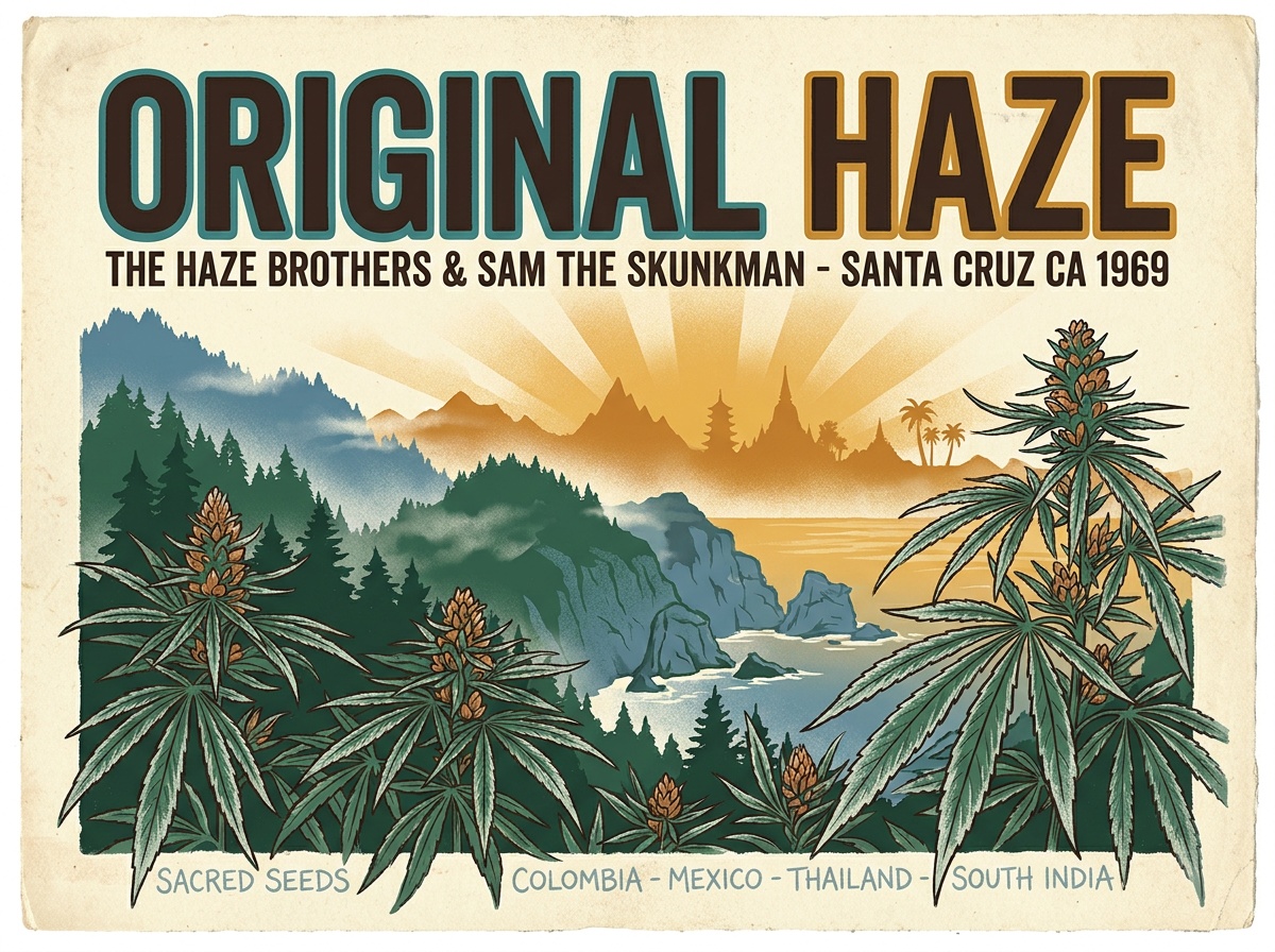 Original Haze vintage 1970s counterculture silkscreen travel poster