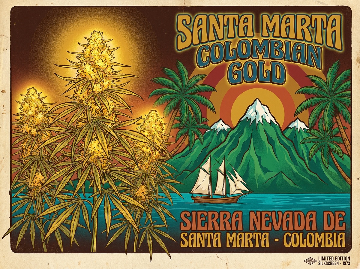 Santa Marta Colombian Gold Silkscreen Poster Art