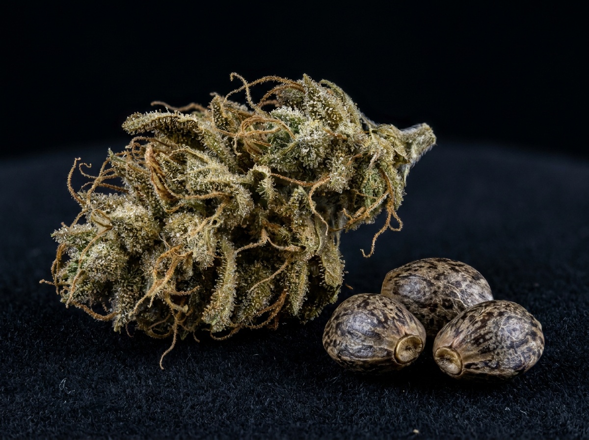 Cannabis ruderalis Janisch. Siberian Wild Landrace Macro Calyx and Seeds