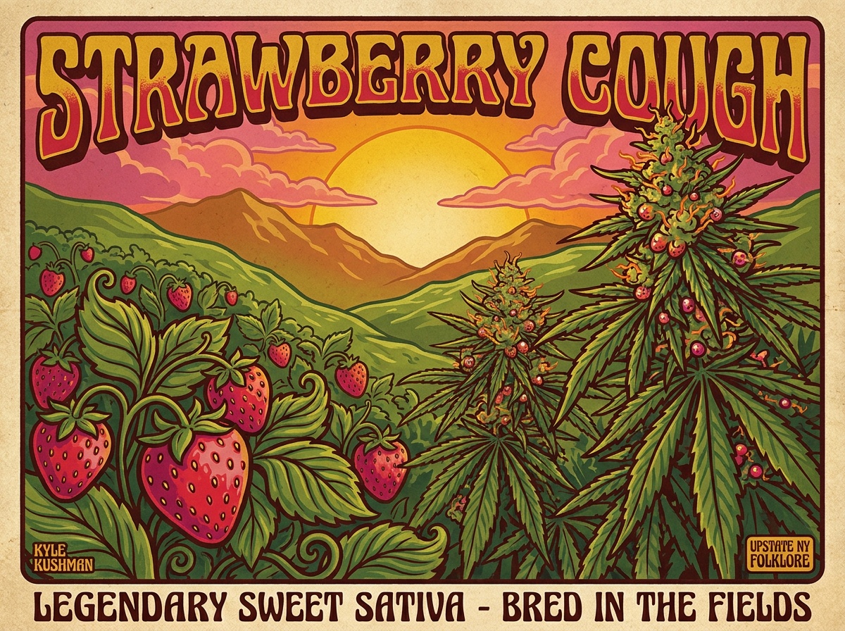 Strawberry Cough Vintage Silkscreen Heritage Poster