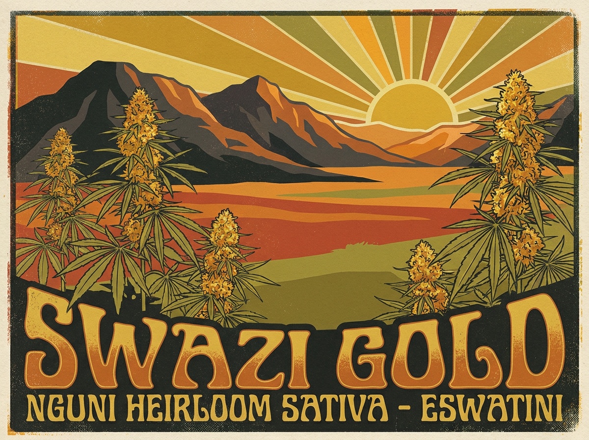 Swazi Gold Nguni Silkscreen Poster Art