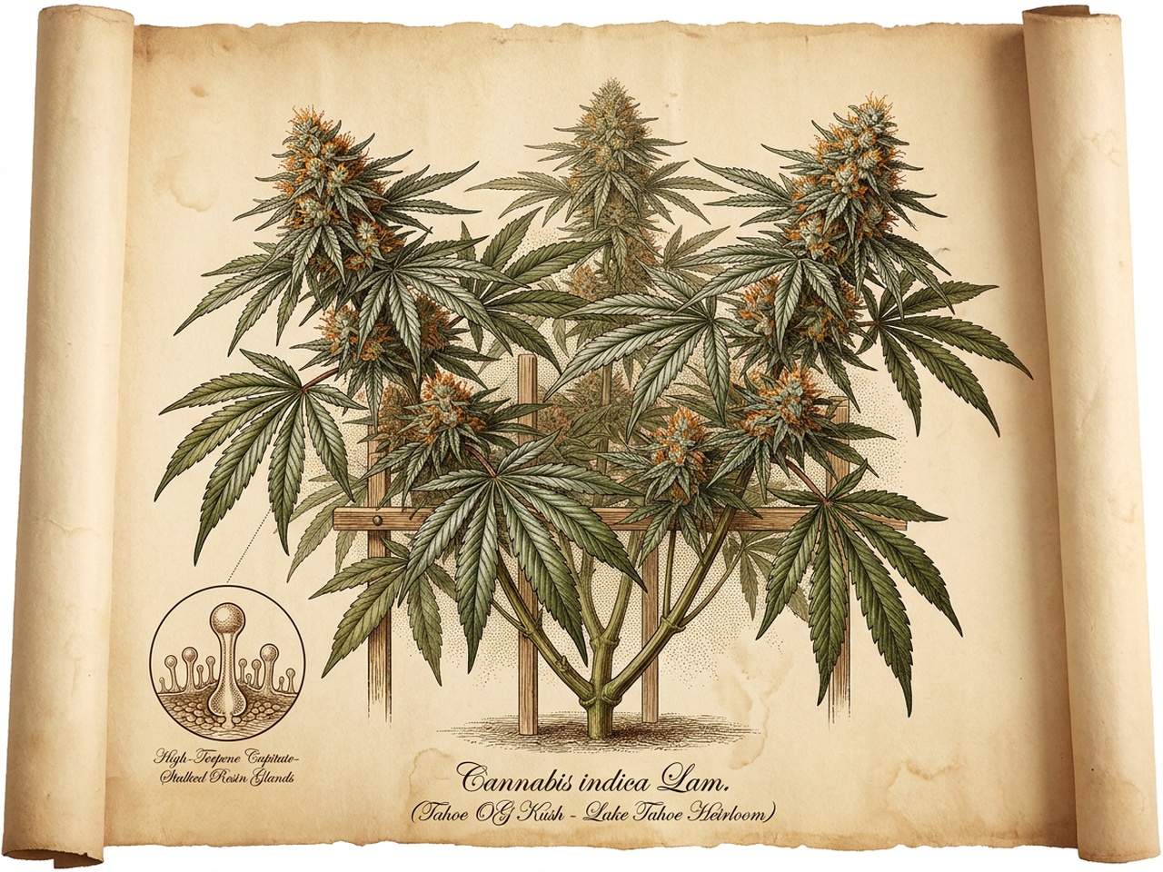 Plate II: Botanical Taxonomic Plate of Cannabis indica cv. Tahoe OG Kush