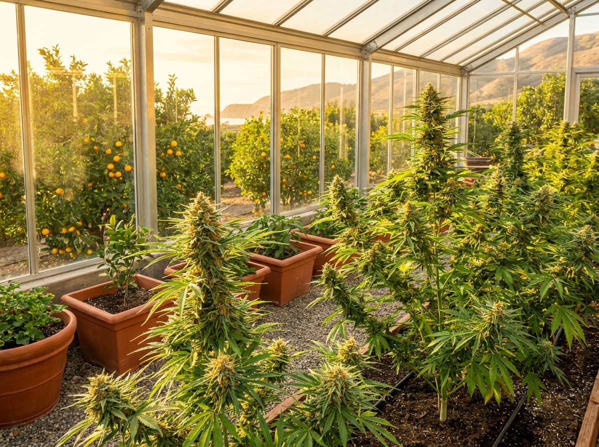 Cannabis sativa Tangie Botanical Greenhouse Canopy